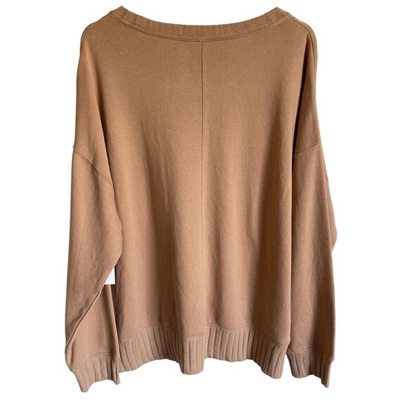New! Sonoma Tan Brown Pullover Sweatshirt Size XL MSRP $36 Crew Neck Oversized R - Picture 2 of 7